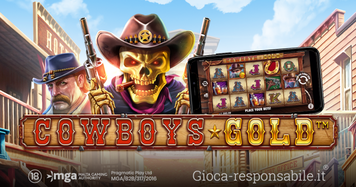 Wild beruntun pada slot Gold Rush Cowboys