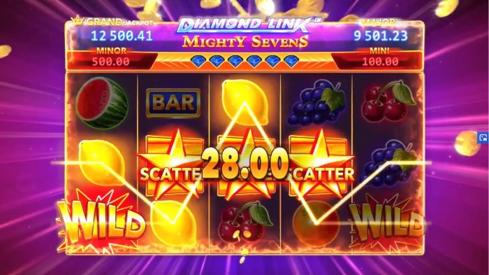 Mighty sevens diamond link slot win total info game review